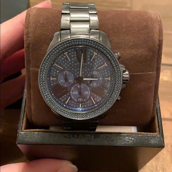 Michael Kors Accessories - Michael Kors watch. Dark slate band with blue face
